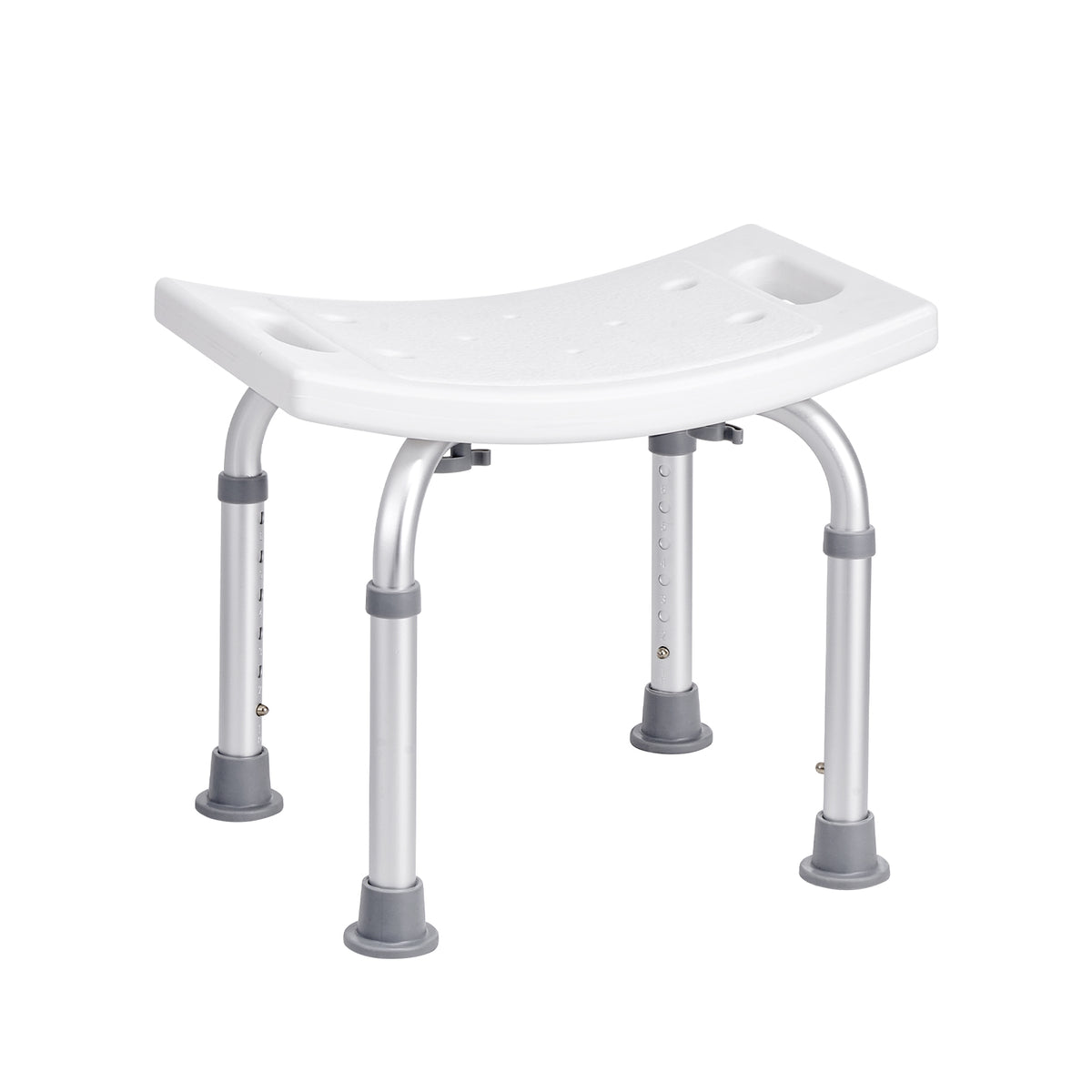 Adjustable Shower Stool with Curved Seat & Integrated Grips