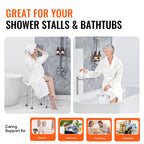 Adjustable Shower Stool with Curved Seat & Integrated Grips