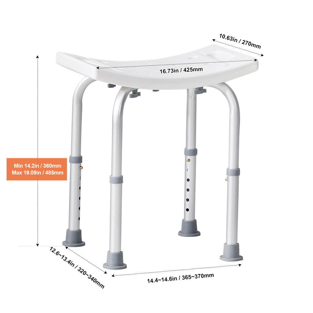 Adjustable Shower Stool with Curved Seat & Integrated Grips