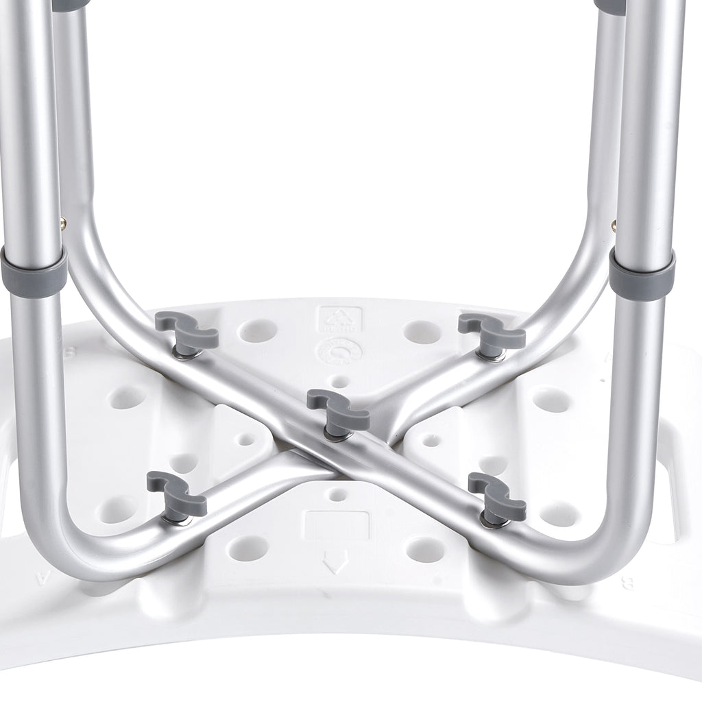 Adjustable Shower Stool with Curved Seat & Integrated Grips