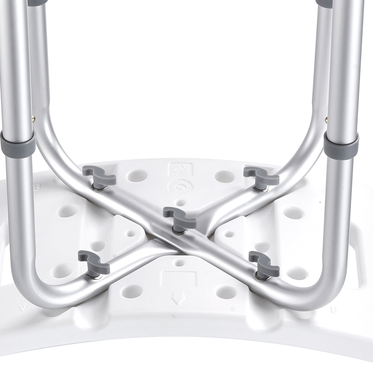 Adjustable Shower Stool with Curved Seat & Integrated Grips