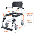 4-in-1 Shower Commode Wheelchair with Locking Wheels
