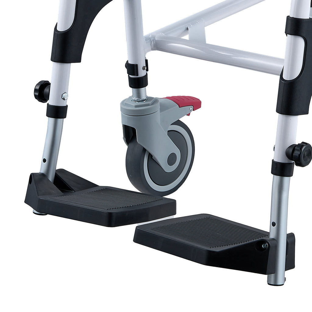 4-in-1 Shower Commode Wheelchair with Locking Wheels