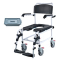 4-in-1 Shower Commode Wheelchair with Locking Wheels