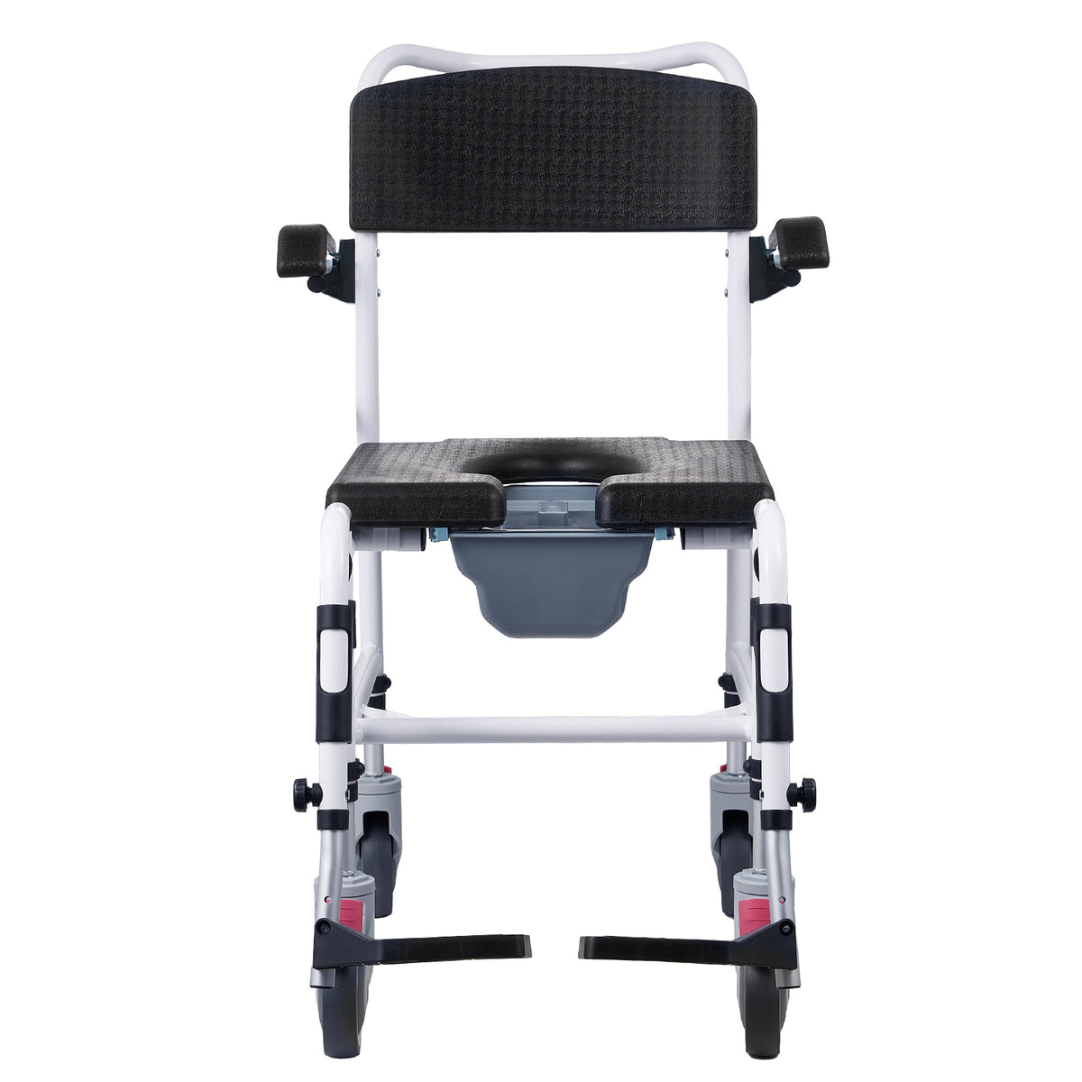 4-in-1 Shower Commode Wheelchair with Locking Wheels