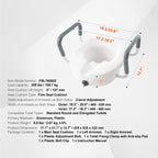 5-Inch Raised Toilet Seat with Adjustable Arms