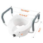 5-Inch Raised Toilet Seat with Adjustable Arms