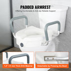5-Inch Raised Toilet Seat with Adjustable Arms
