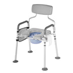 Adjustable 4-in-1 Bedside Commode Chair with Padded Seat & Backrest