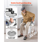 Adjustable 4-in-1 Bedside Commode Chair with Padded Seat & Backrest