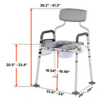 Adjustable 4-in-1 Bedside Commode Chair with Padded Seat & Backrest