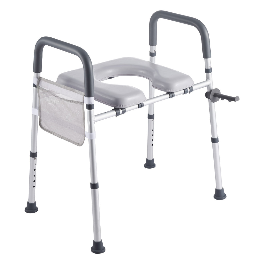Adjustable 4-in-1 Toilet Safety Frame with Padded Seat