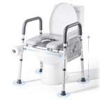 Adjustable 4-in-1 Toilet Safety Frame with Padded Seat