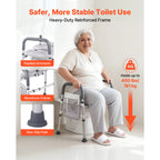Adjustable 4-in-1 Toilet Safety Frame with Padded Seat