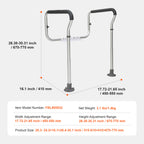 Adjustable Toilet Safety Rails with Padded Armrests