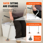 Adjustable Toilet Safety Rails with Padded Armrests
