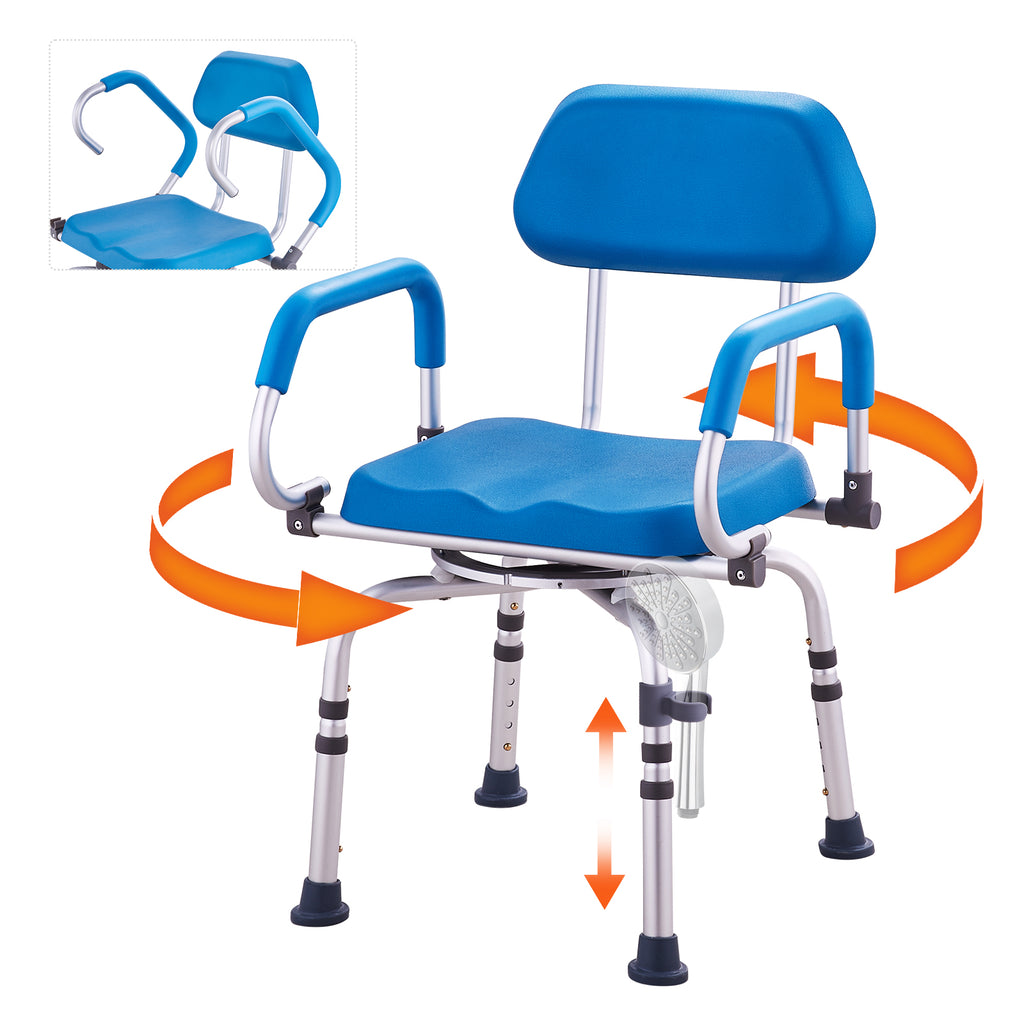 Sliding Tub Transfer Bench with 360° Swivel Seat