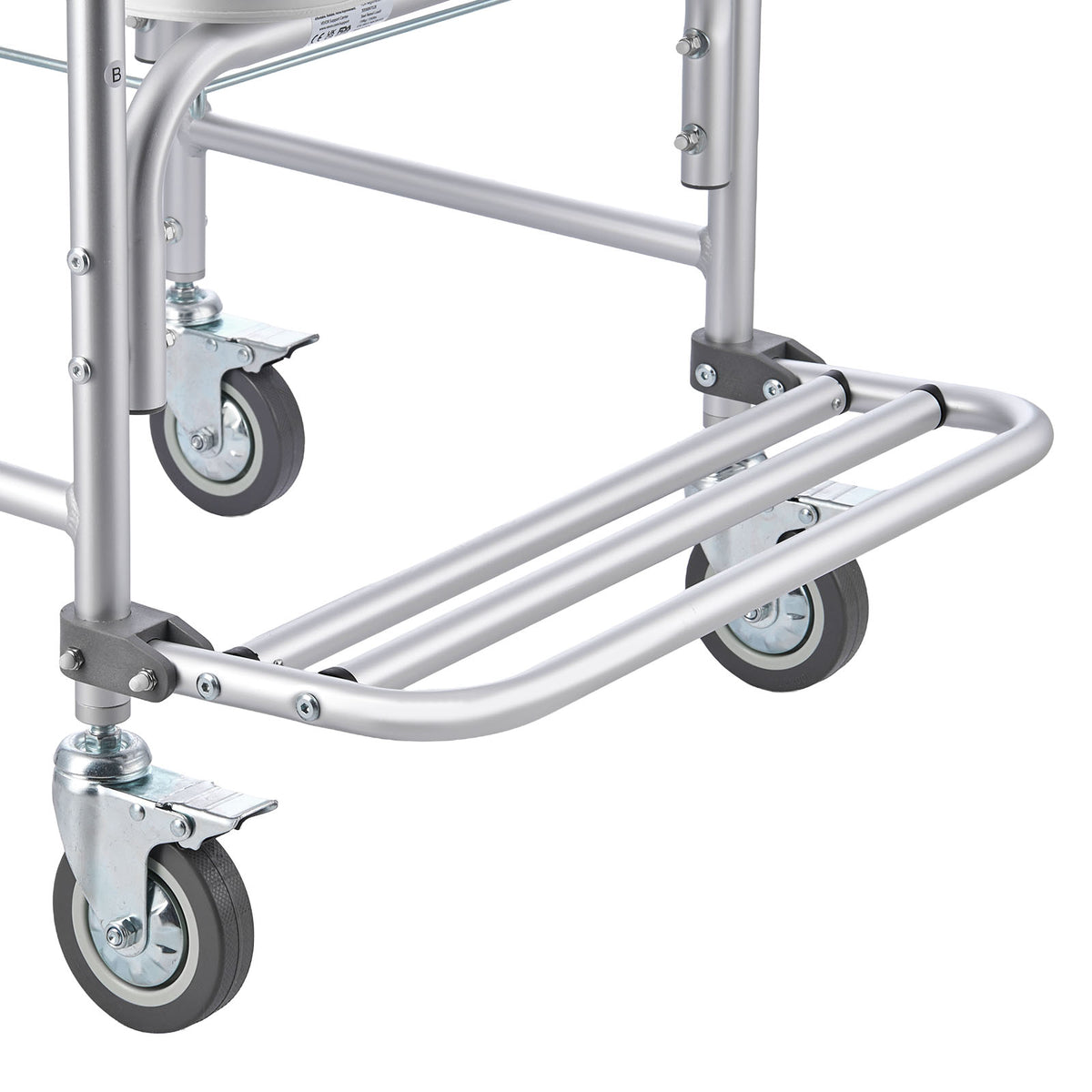 4-in-1 Rolling Bedside Commode Shower Chair with Wheels