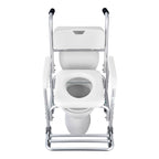 4-in-1 Rolling Bedside Commode Shower Chair with Wheels