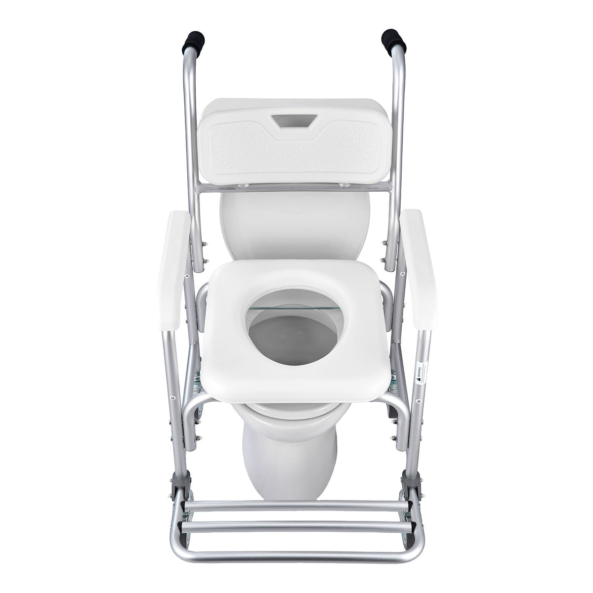 4-in-1 Rolling Bedside Commode Shower Chair with Wheels