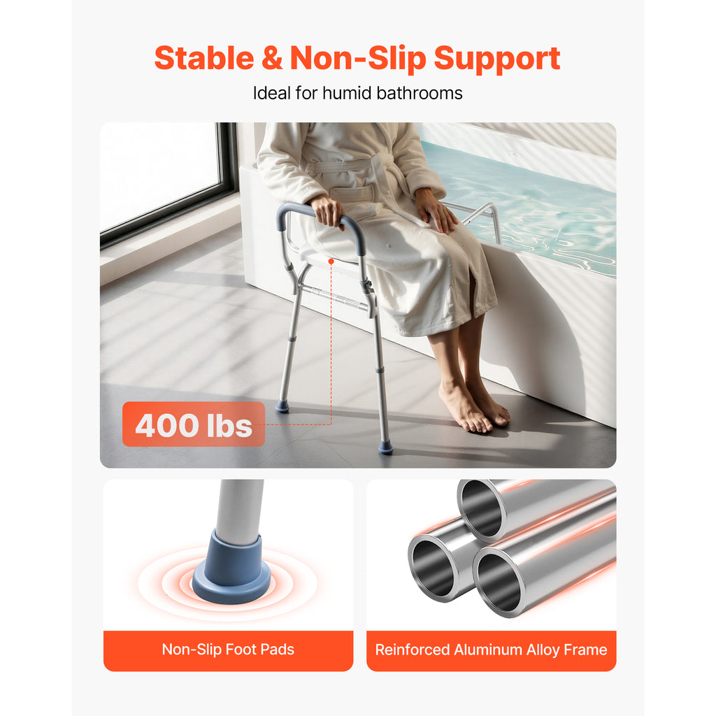 Sliding Tub Transfer Bench with Arms & Backrest