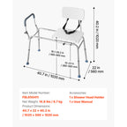 Sliding Tub Transfer Bench with Arms & Backrest