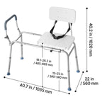 Sliding Tub Transfer Bench with Arms & Backrest