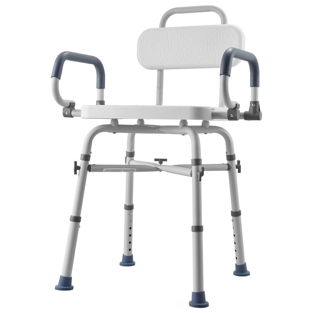 Heavy-Duty Swivel Shower Chair with Arms and Back