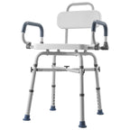 Heavy-Duty Swivel Shower Chair with Arms and Back