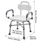 Heavy-Duty Swivel Shower Chair with Arms and Back