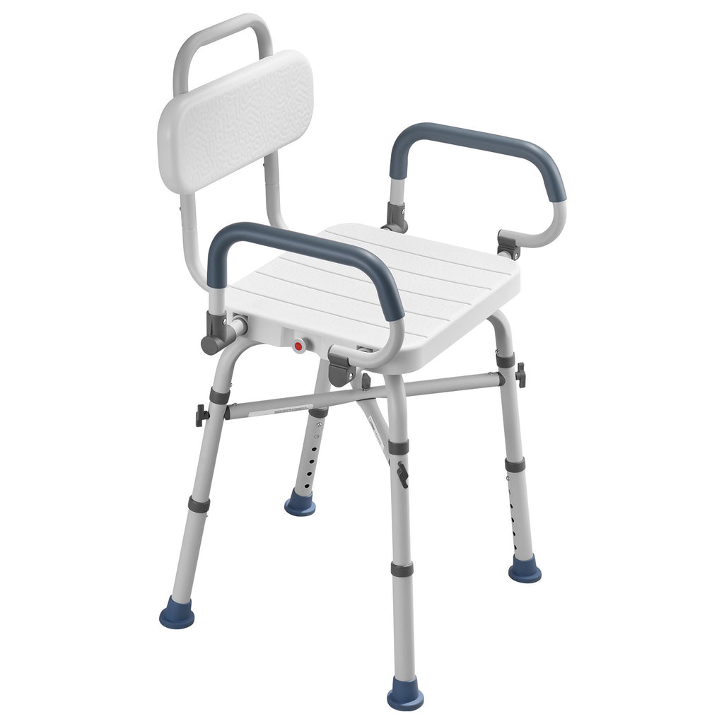 Heavy-Duty Swivel Shower Chair with Arms and Back