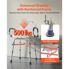 Heavy-Duty Swivel Shower Chair with Arms and Back