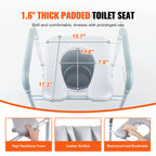 Adjustable Bedside Commode Chair with Padded Seat