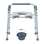 Adjustable Bedside Commode Chair with Padded Seat