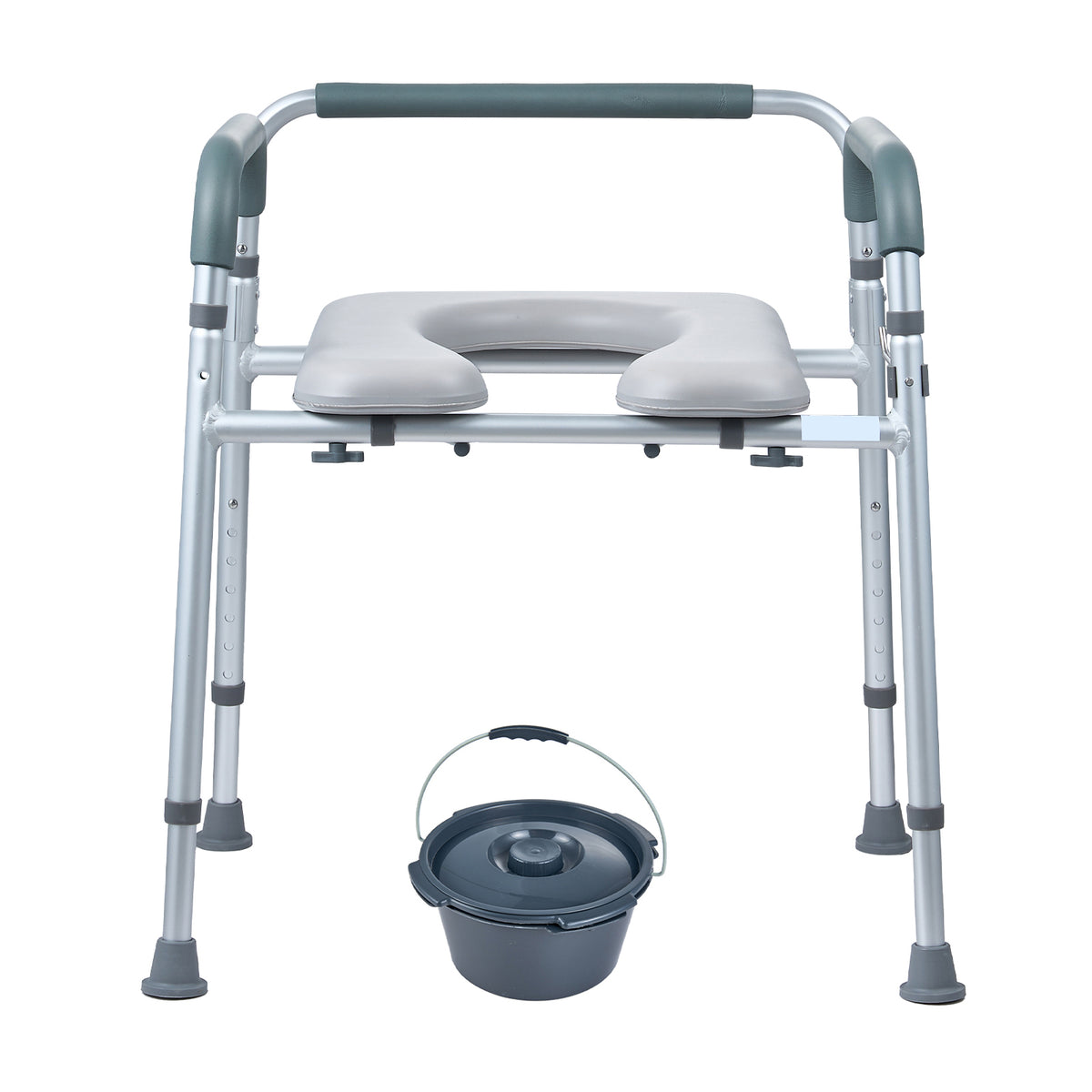 Adjustable Bedside Commode Chair with Padded Seat