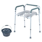 Adjustable Bedside Commode Chair with Padded Seat