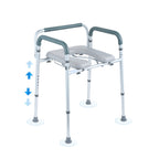 Adjustable Bedside Commode Chair with Padded Seat