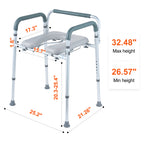 Adjustable Bedside Commode Chair with Padded Seat