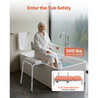 Tub Transfer Bench with Padded Seat & Reversible Backrest