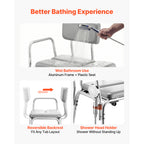 Tub Transfer Bench with Padded Seat & Reversible Backrest