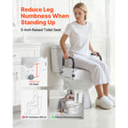 5-Inch Raised Toilet Seat with Padded Arms