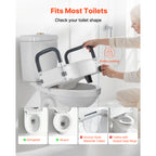 5-Inch Raised Toilet Seat with Padded Arms