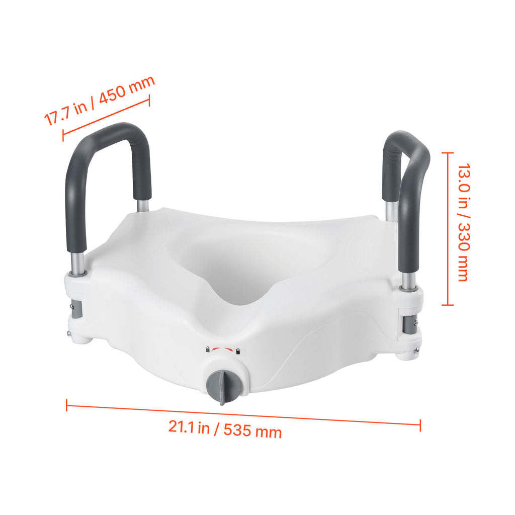 5-Inch Raised Toilet Seat with Padded Arms