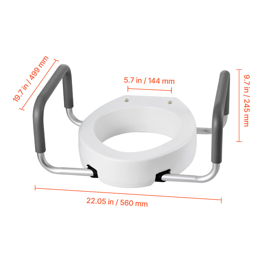 3.5-Inch Raised Toilet Seat with Padded Arms
