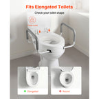 3.5-Inch Raised Toilet Seat with Padded Arms