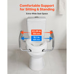 3.5-Inch Raised Toilet Seat with Padded Arms