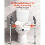 Adjustable 5-Inch Raised Toilet Seat with Padded Arms