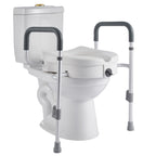Adjustable 5-Inch Raised Toilet Seat with Padded Arms