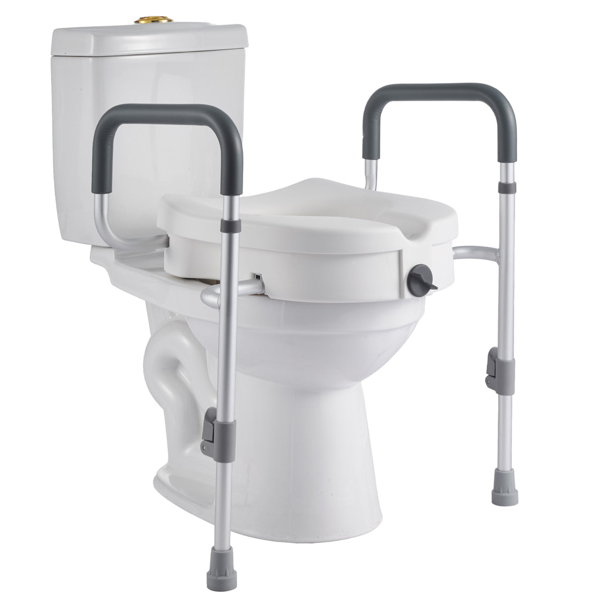 Adjustable 5-Inch Raised Toilet Seat with Padded Arms