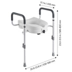 Adjustable 5-Inch Raised Toilet Seat with Padded Arms